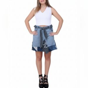 Upcycled Molly Made It  skirt with polka-dots and flowers